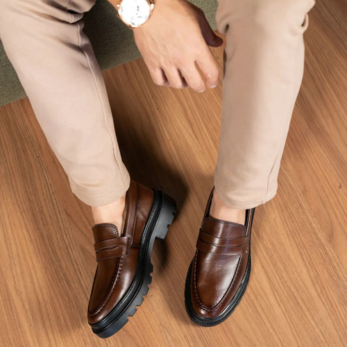 Sapato Social Masculino Mocassim Adulto Tratorado Elegante | Parcelamento sem juros