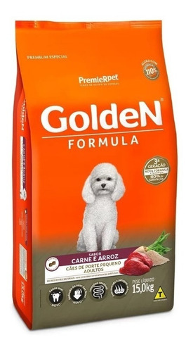 Ração Golden Cães Adultos Mini Bits Carne 15kg