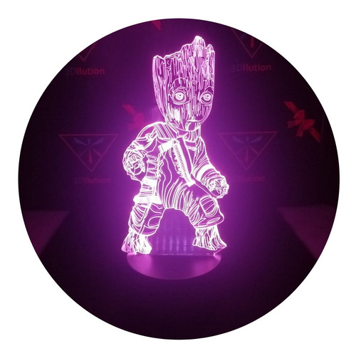 Lámpara Usb Groot Guardianes De La Galaxia Base Negra