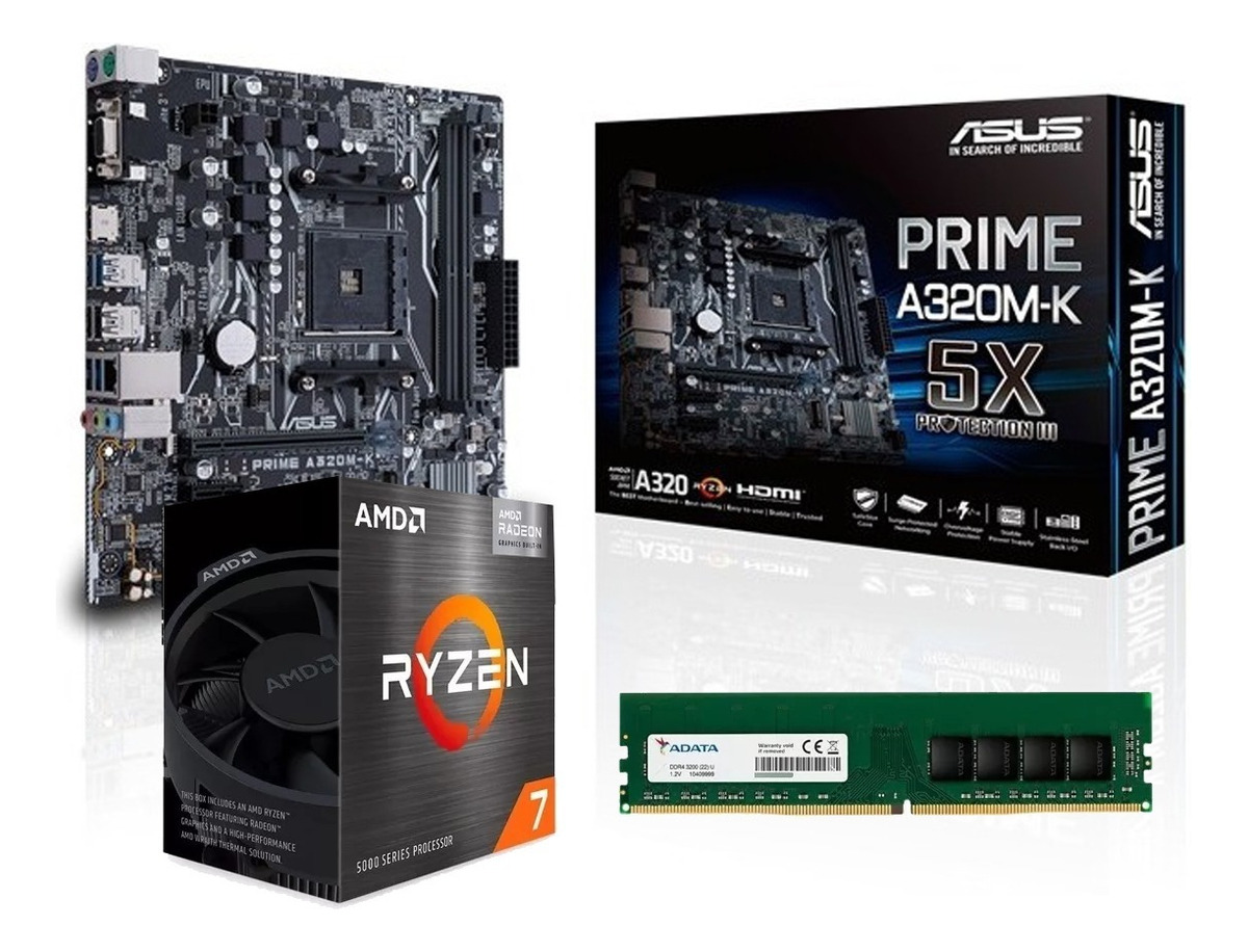 Combo Actualizacion Amd Ryzen 7 5700g + A320m Am4 + 8gb Ddr4