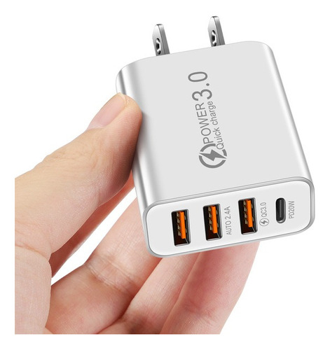 Qc3.0 Carregador 30w Carga Rapida Apple Android Usb-a Tipo-c