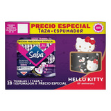 Toallas Saba Buenas Noches+ Taza Hello Kitty Con Espumador