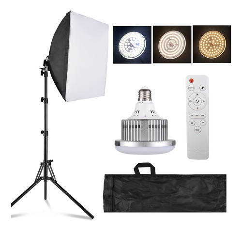 Set Fotográfico Led Con Caja De Luz Suave Y Andoer Que Inclu