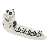 Soporte Para Palillos De Cerámica Con Forma De Panda, Decora