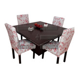 Juego Comedor Mesa Tr 130x130+4 Silla Eco C/dib 