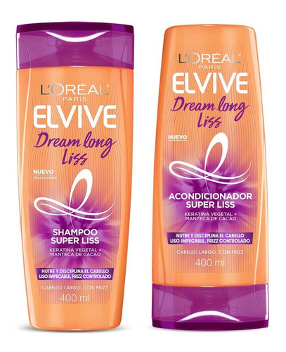 Kit Dream Long Liss Elvive 400ml Shampoo Y Acondicionador