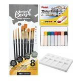 Kit Pentel Aquarela+ Pinceis + Gode - Pintura 