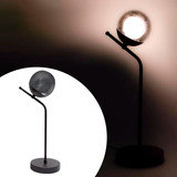 Luminaria De Mesa Abajur Vidro Globo Inclinado G9 Bivolt Cor Da Estrutura Preto - Vidro Fumê