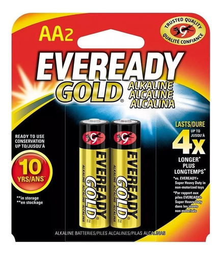 Pila Bateria Eveready Gold Alcalina Aa2 X 2 Unidades