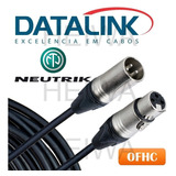 Cabo 3m Microfone Balanceado Xlr Ofhc Datalink Neutrik
