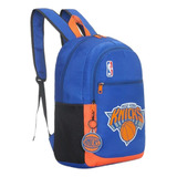 Mochila Nba New York Knicks Equipos Basket Urbana Escolar 24'' Baloncesto Color Azul/naranja Modelo 16344