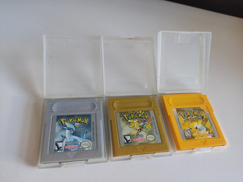 Pokémon Gold Yellow E Silver Game Boy Gb Originais Color Usa