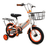 Bicicleta Vintage Niños 080 Rodado 12 Con Rueditas Love Color Naranja