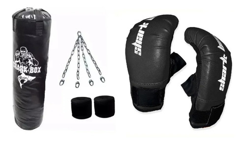 Kit Boxeo,bolsa 1,50mts Con Relleno+cadenas +guantin +vendas