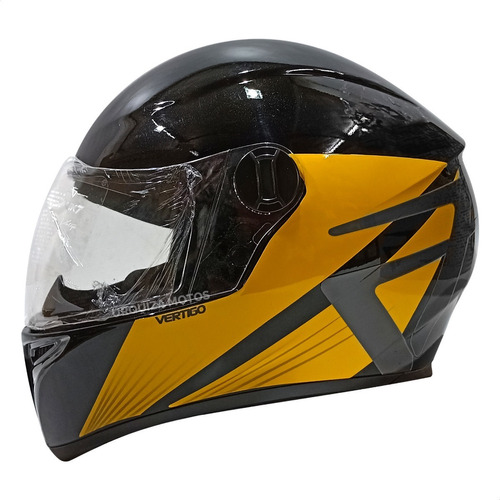 Casco Moto Integral Vertigo V50 Infinity Negro Amarillo Um