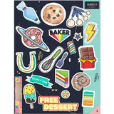 Plancha De 20 Stickers Aesthetic Pastelería - La Botica