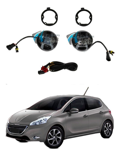 Kit Faro Auxiliar Peugeot 208 2013 A 2016 Led C/lupa Drl