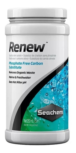 Seachem Renew 250ml Substitui Carvão Ativado Trata 160 Litros