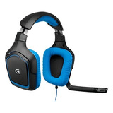 Fone De Ouvido Over-ear Gamer Logitech G Series G430 Preto E Azul