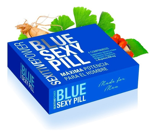 Suplemento Dietario Blue Sexy Pill Hombre 4 Cápsulas