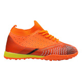 Zapatilla De Baby Futbol Adulto Ajuste Elastico Naranja 7436