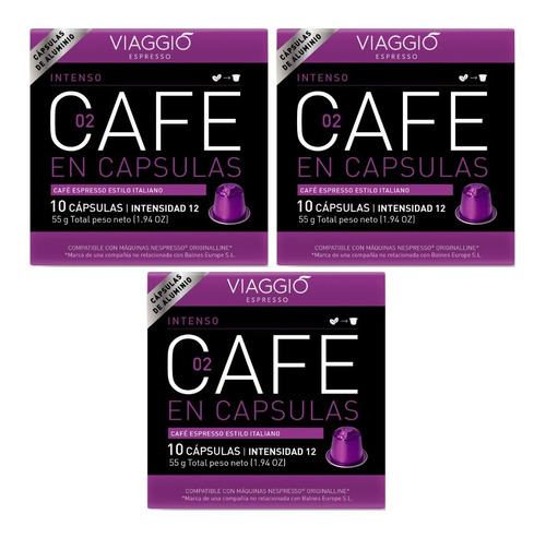 Pack 30 Cápsulas Café Viaggio Intenso Para Nespresso®