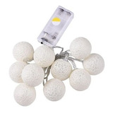 Varal Cordão Fio Luz Bolinha Decora Luminária 10 Bola Led 2m