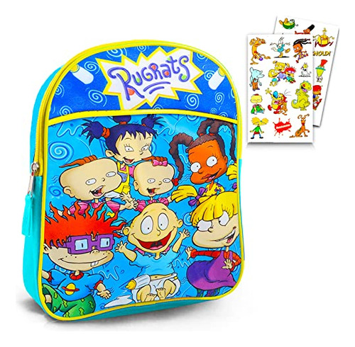 Mochila Mini Rugrats Para Niños + Stickers (set Escolar)