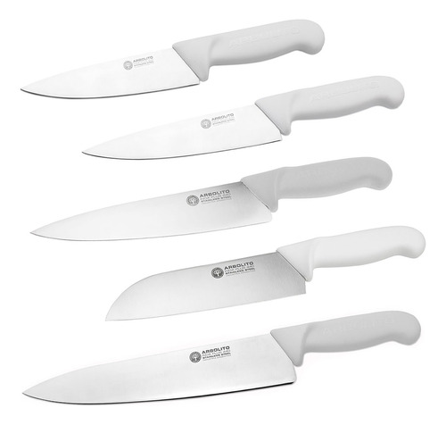 Juego Set 5 Cuchillos Boker Acero Inox Chef Cabo Sanitario