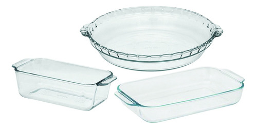 Set Fuentes Horno Pyrex Color Transparente