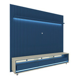 Painel Rack Ripado Led Rodízio Nobre 230 Azul Off W - Gelius