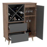 Mueble Bar Cava Cantina Salem Miel/plomo Excelsior