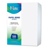 Mate | Papel Bond 120 G | Tamaño Carta | 500 Hojas Color Blanco