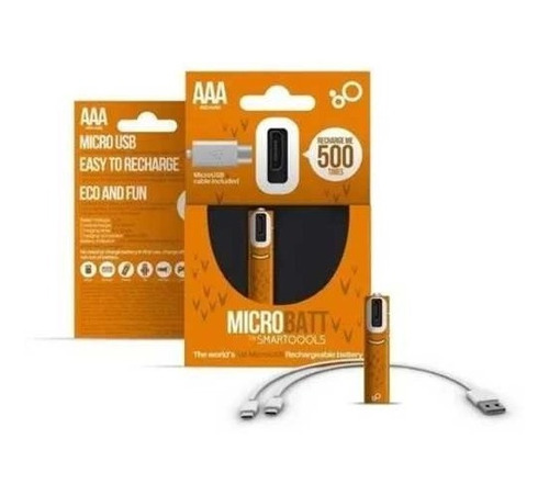 Combo Pilas X2 Recargables Aaa 450mah 500 Recargas Con Cable