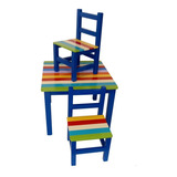 Juego De Mesa Y Silla Mueble Infantil Diseño Multicolor