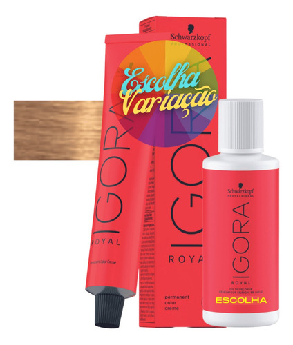 Kit Coloração Igora Royal + Ox Schwarzkopf 8 Louro Claro