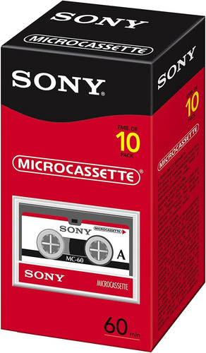 Microcasete Sony De 60 Minutos, Paquete De 10 (descatalogado