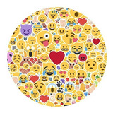 Painel Redondo Sublimado 3d Emoji Em Tecido - 1,5x1,5m