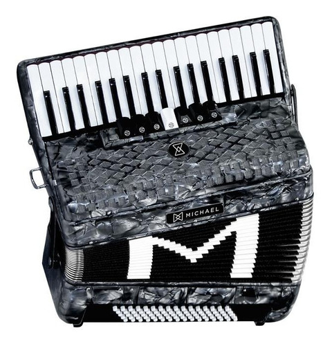 Acordeon Michael 80 Baixos Acm8007 Pbk Preto Perolado