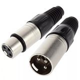 Par De Fichas Canon Macho Y Hembra Venetian Combo Xlr 3 Dmx