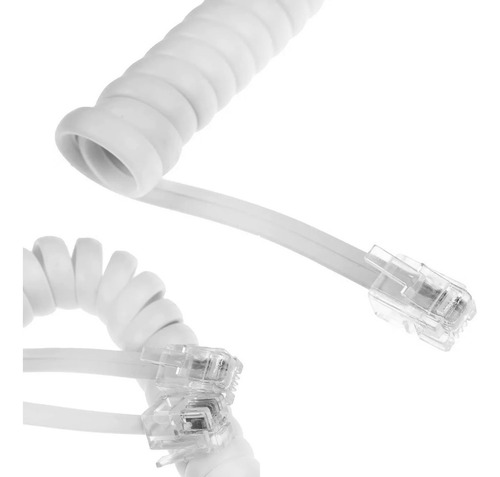 Pack X 10 Cable De Telefono Rulo Espiral 2mt