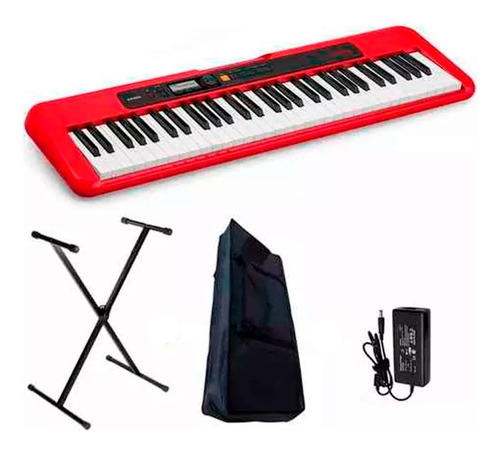 Teclado Casio Cts200rd 5 Octavas 61 Teclas + Soporte + Funda