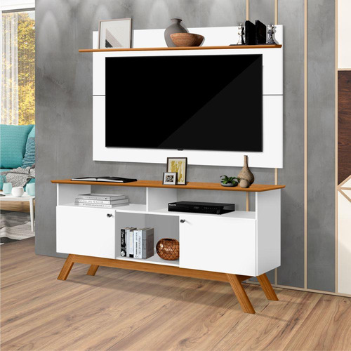 Home Para Tv Getafe Com 3 Nichos Branco Nature