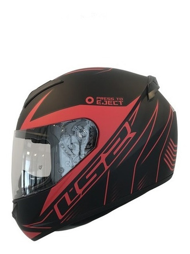 Casco Ls2 352 Rookie Lighter Negro Rojo Mate Storero Motos