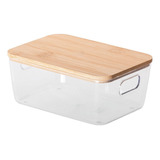 Organizador Acrilico Heladera Cocina Tapa Bambu 14x9 Cm