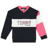 Calvin Klein Girls Navy & Pink Logo Sweatshirt