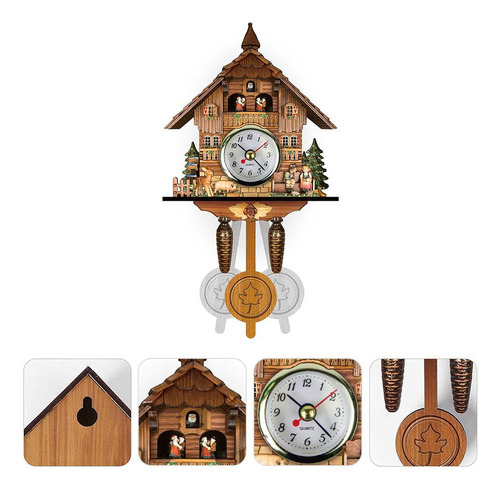 Reloj De Pared Cuckoo Clock Antiguo De Madera Con Forma De C