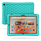 Funda Silicona Fintie P/ Tablet Amazon Fire 10 13th Turquesa