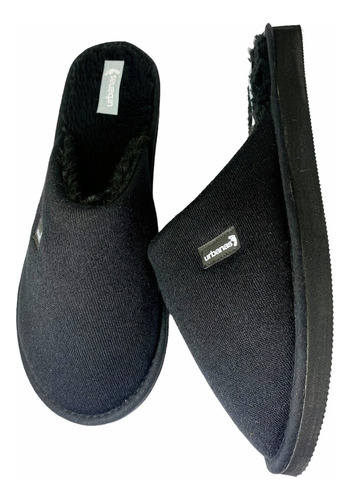 Pantuflas Cerradas Hombre/ Lanilla Soft Negro Urbanas