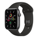 Apple Watch Se (gps, 44mm) - Caixa De Alumínio Cinza-espacial - Pulseira Esportiva Preto